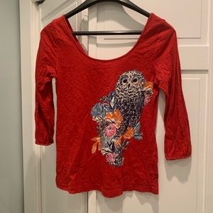 Anthropologie tee with owl